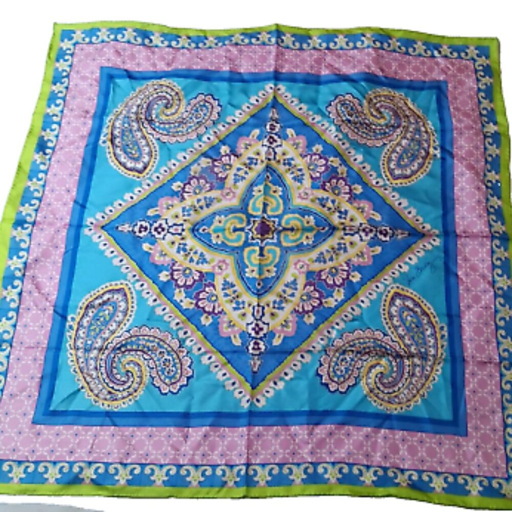 Vera Bradley Retired Capri Blue Silk Scarf Brand New With Tags 27'' Square